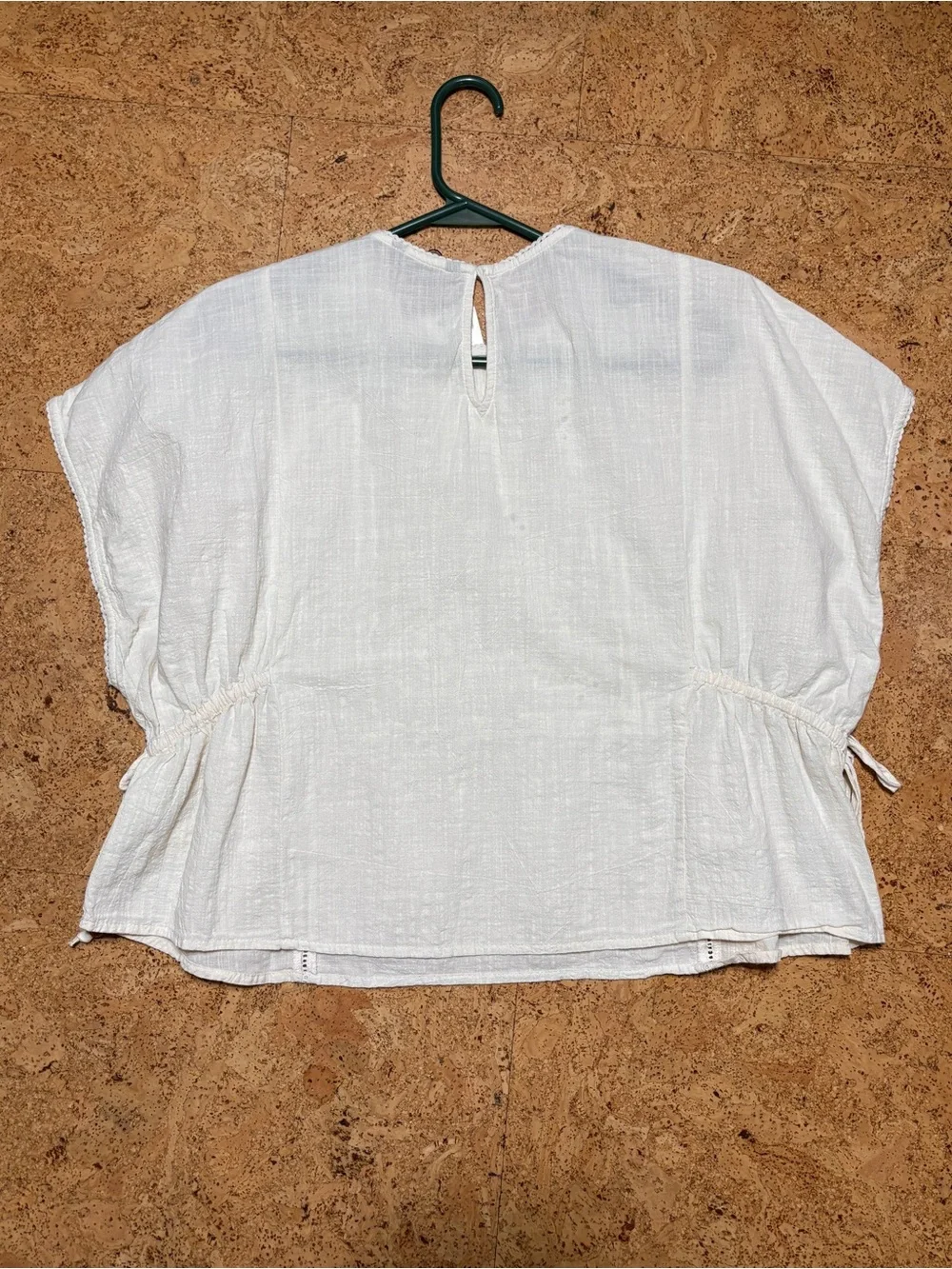 Zara Embroidered Eyelet Top With Side Lacing NWT In Ecru Sz XS